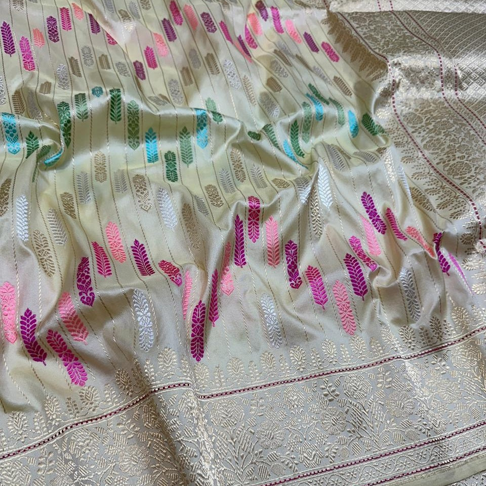 White Banarasi Saree